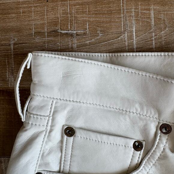 AGOLDE Recycled Leather Riley Long Pants Size 28 Lace White - Picture 4 of 11